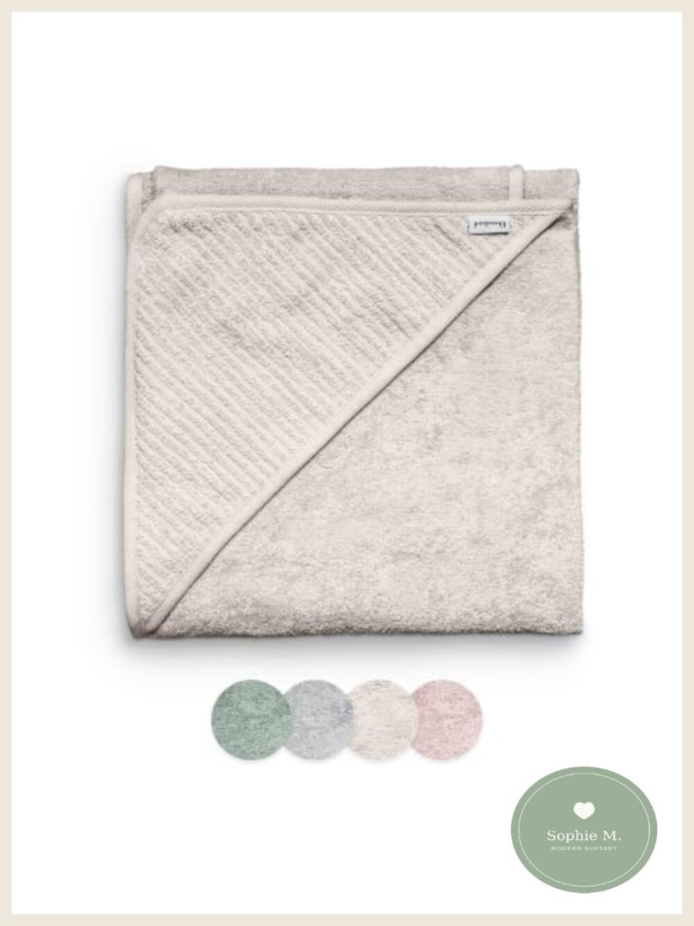 Organic Cotton Hooded Baby Towel Soft Absorbent 40x40 in